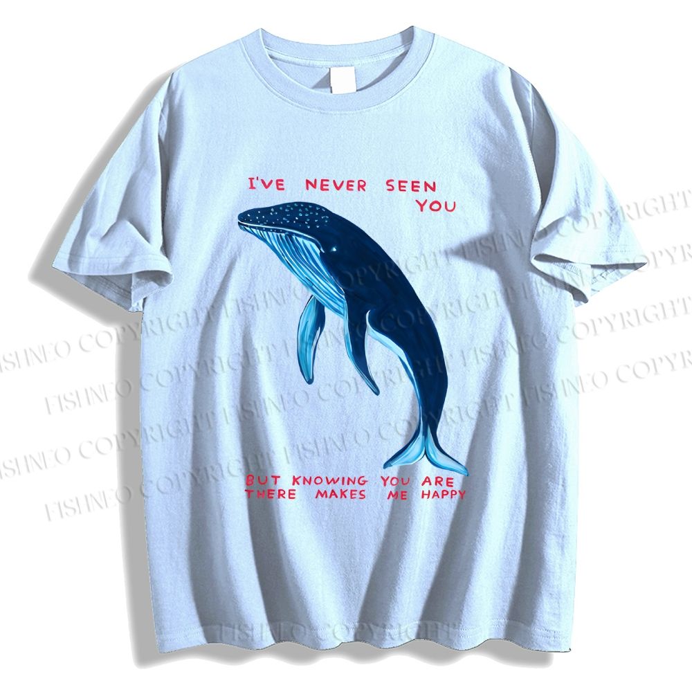 Unisex Classic Cotton I've Never Seen You Whale Printed T-shirt