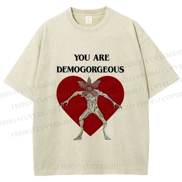Unisex Stranger Things You Are Demogorgeous Printed Washed Tee