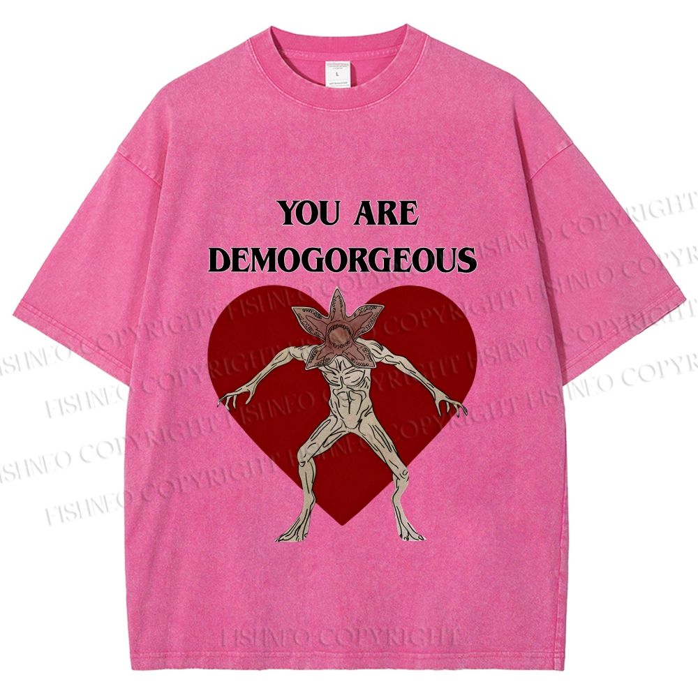 Unisex Stranger Things You Are Demogorgeous Printed Washed Tee