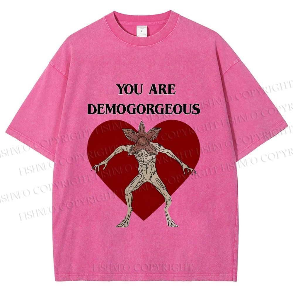 Unisex Stranger Things You Are Demogorgeous Printed Washed Tee