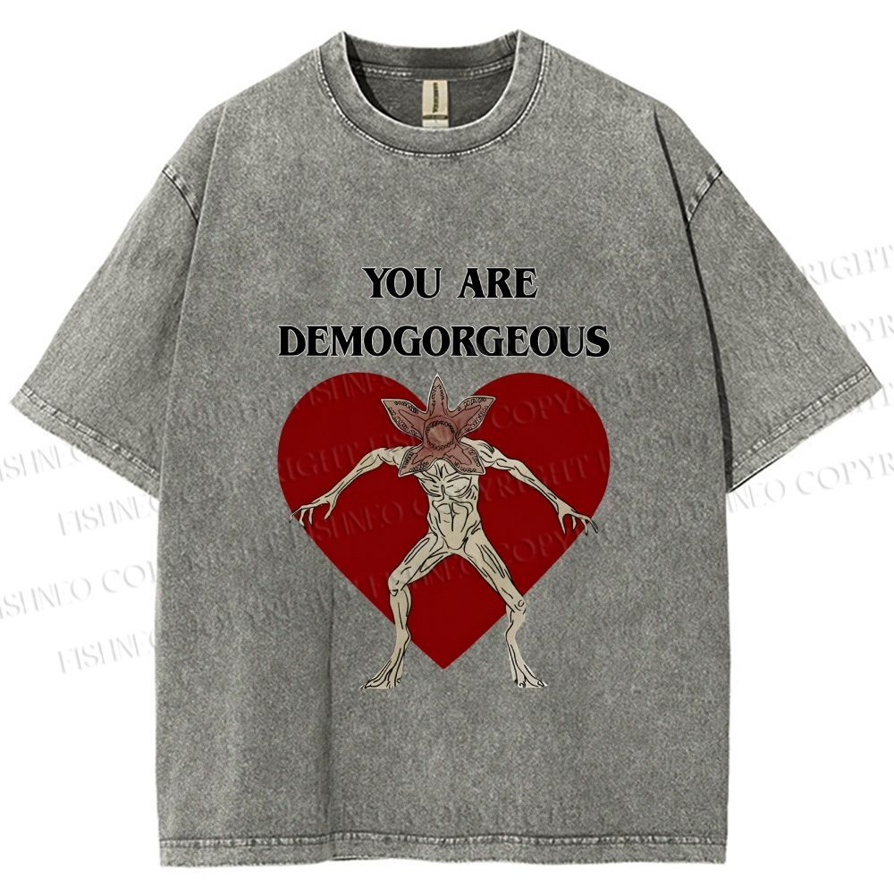 Unisex Stranger Things You Are Demogorgeous Printed Washed Tee