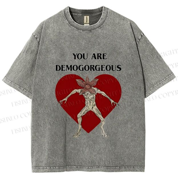 Unisex Stranger Things You Are Demogorgeous Printed Washed Tee