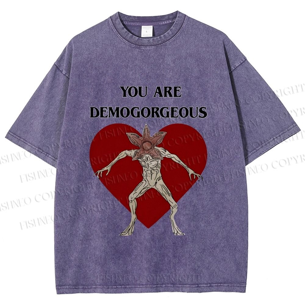 Unisex Stranger Things You Are Demogorgeous Printed Washed Tee
