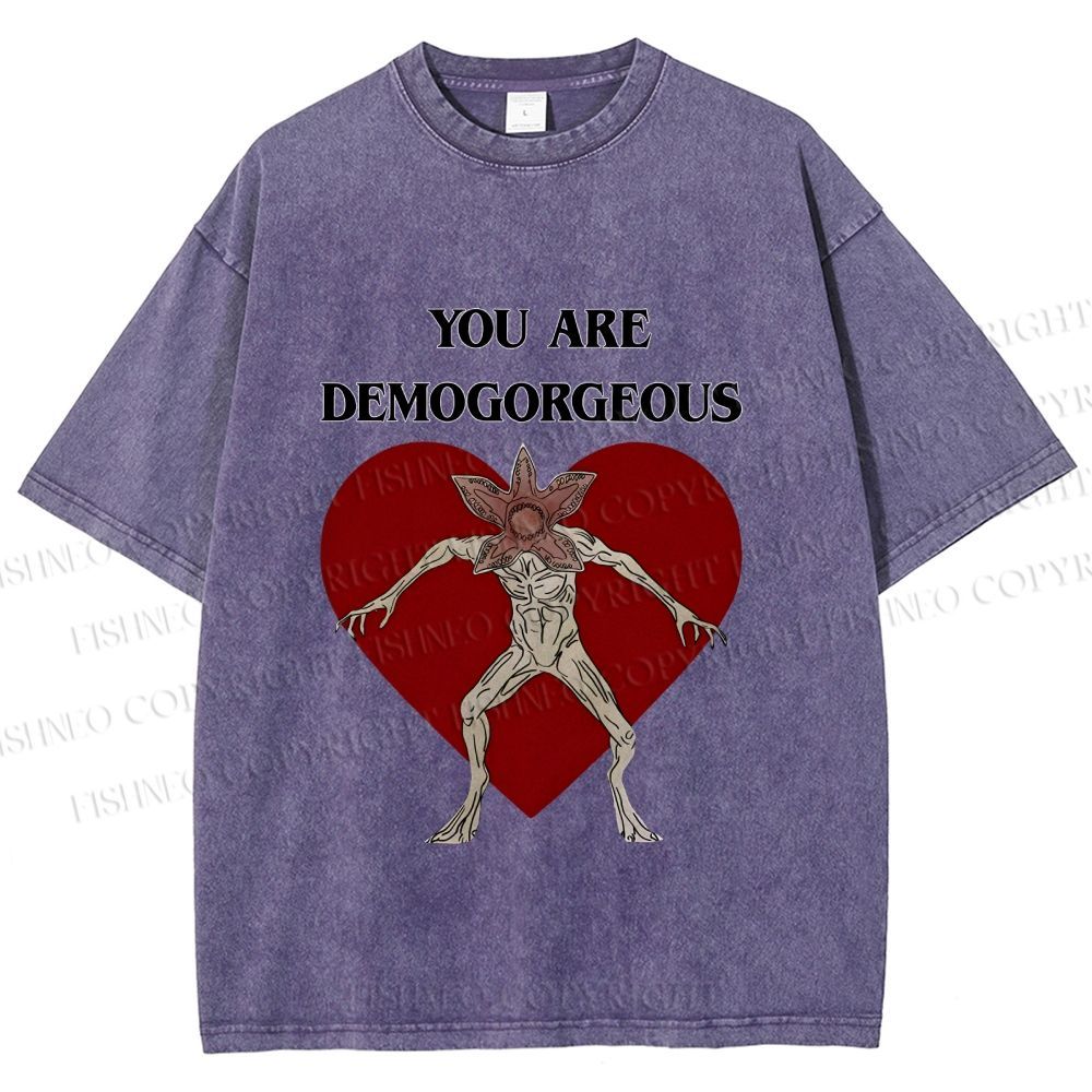 Unisex Stranger Things You Are Demogorgeous Printed Washed Tee