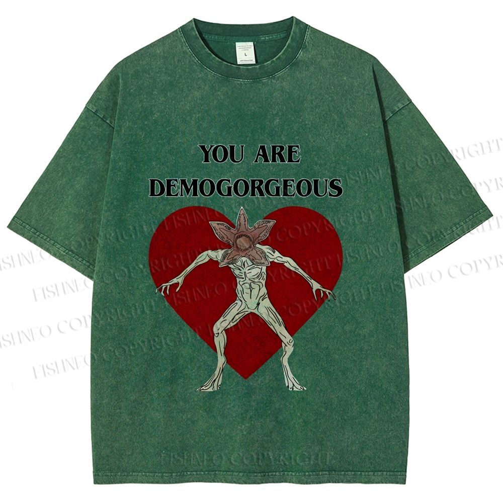 Unisex Stranger Things You Are Demogorgeous Printed Washed Tee
