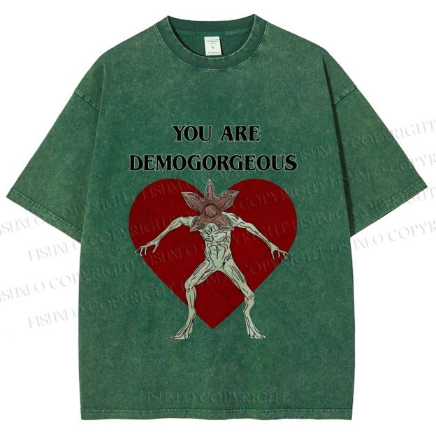 Unisex Stranger Things You Are Demogorgeous Printed Washed Tee