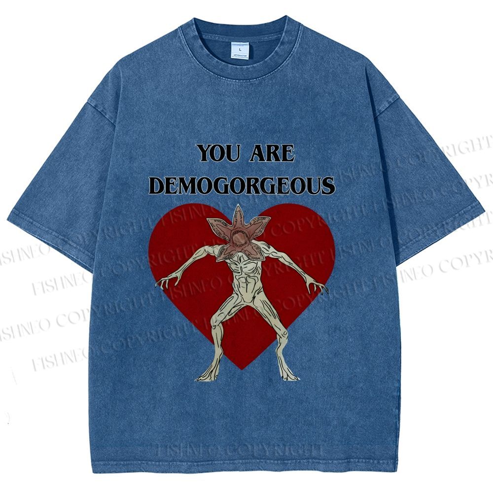 Unisex Stranger Things You Are Demogorgeous Printed Washed Tee