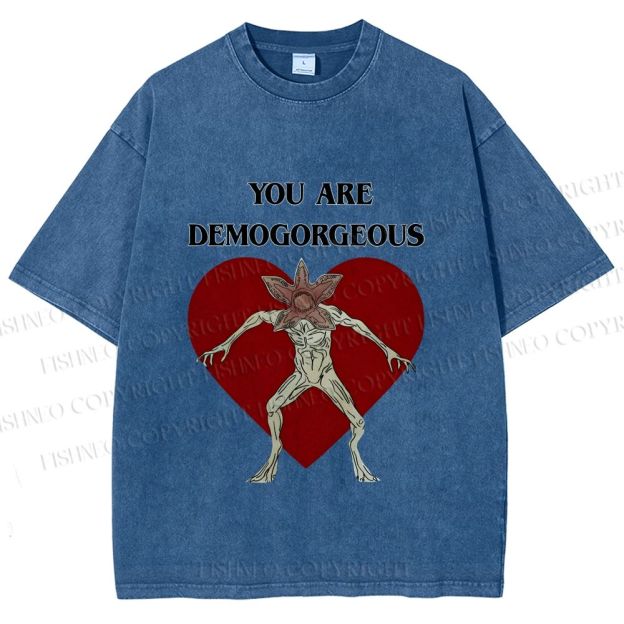 Unisex Stranger Things You Are Demogorgeous Printed Washed Tee