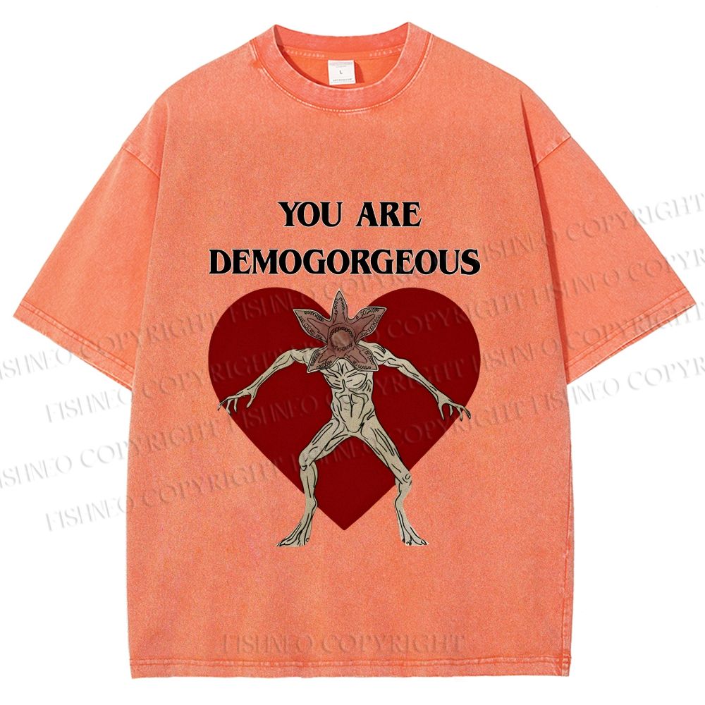 Unisex Stranger Things You Are Demogorgeous Printed Washed Tee