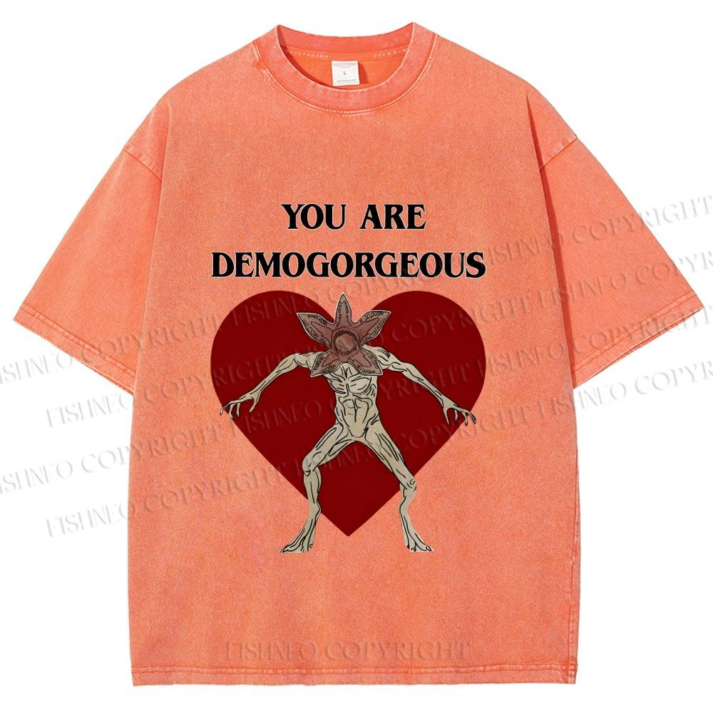 Unisex Stranger Things You Are Demogorgeous Printed Washed Tee