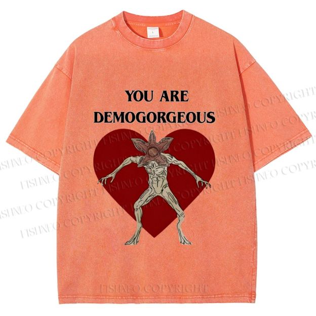 Unisex Stranger Things You Are Demogorgeous Printed Washed Tee