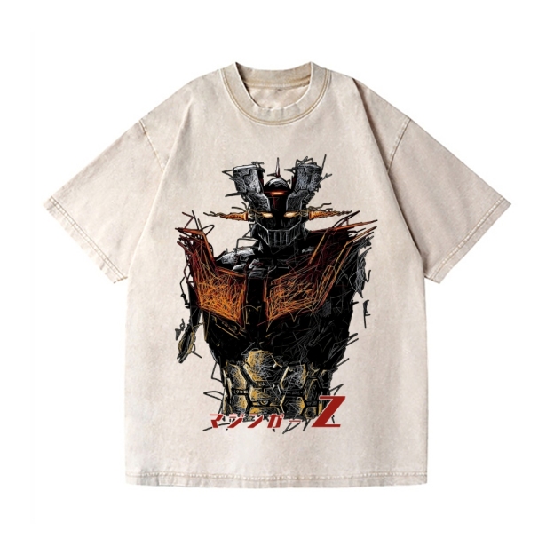 Unisex Mazinger Z Printed Washed Tee