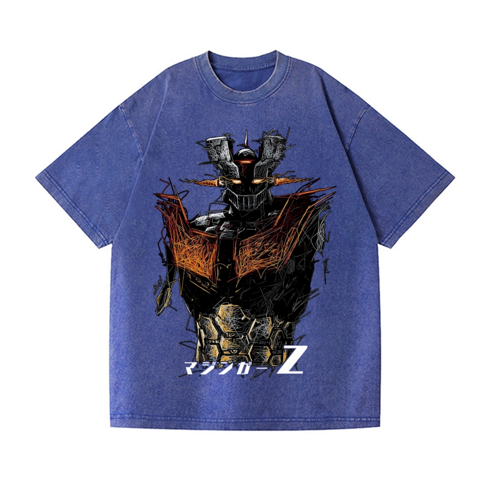 Unisex Mazinger Z Printed Washed Tee