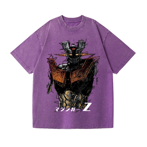 Unisex Mazinger Z Printed Washed Tee