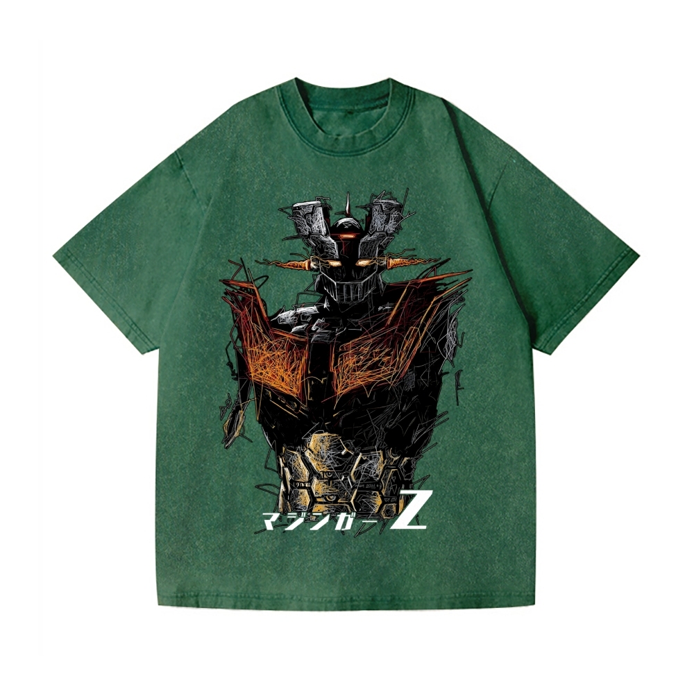 Unisex Mazinger Z Printed Washed Tee