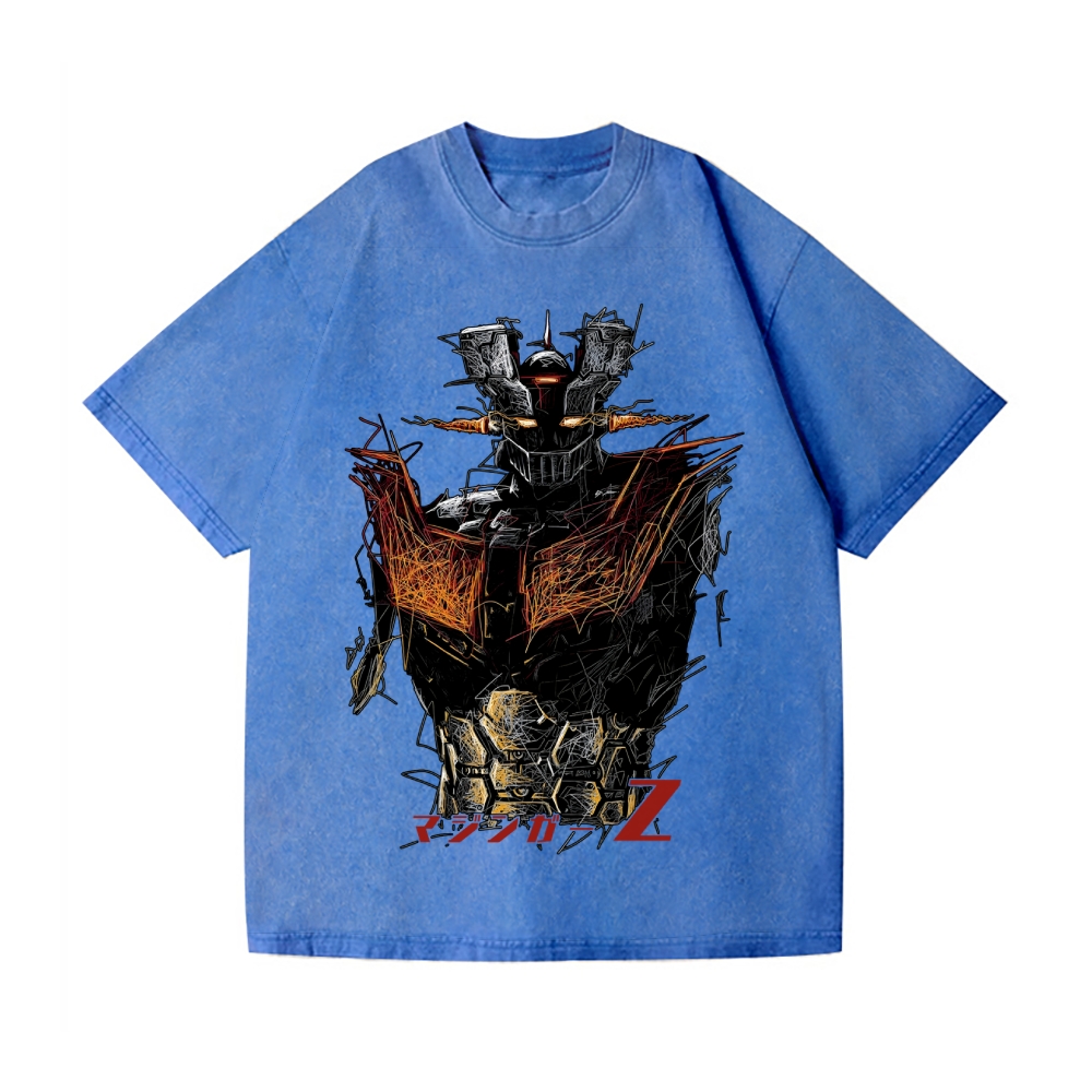 Unisex Mazinger Z Printed Washed Tee