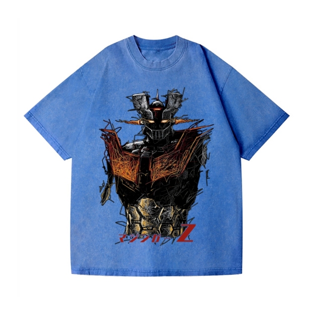 Unisex Mazinger Z Printed Washed Tee