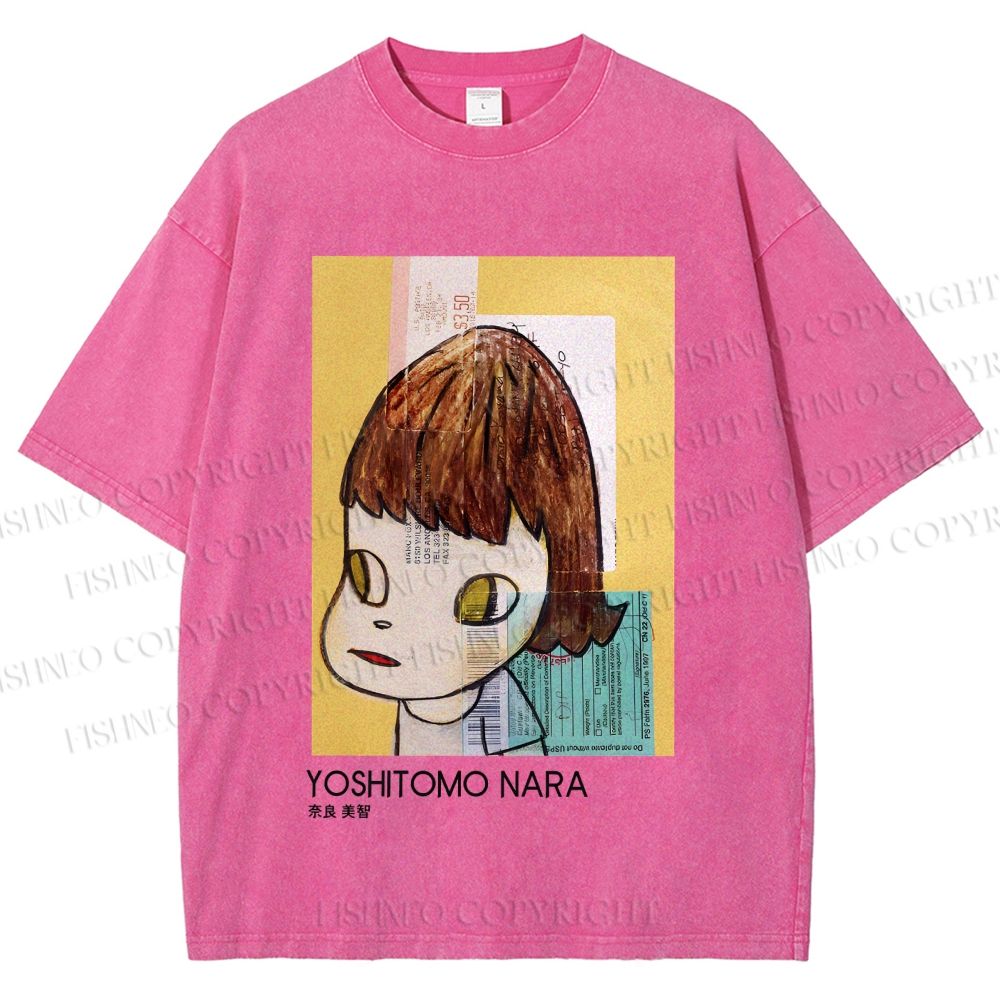 Unisex Yoshitomo Nara Untitled Printed Washed Tee