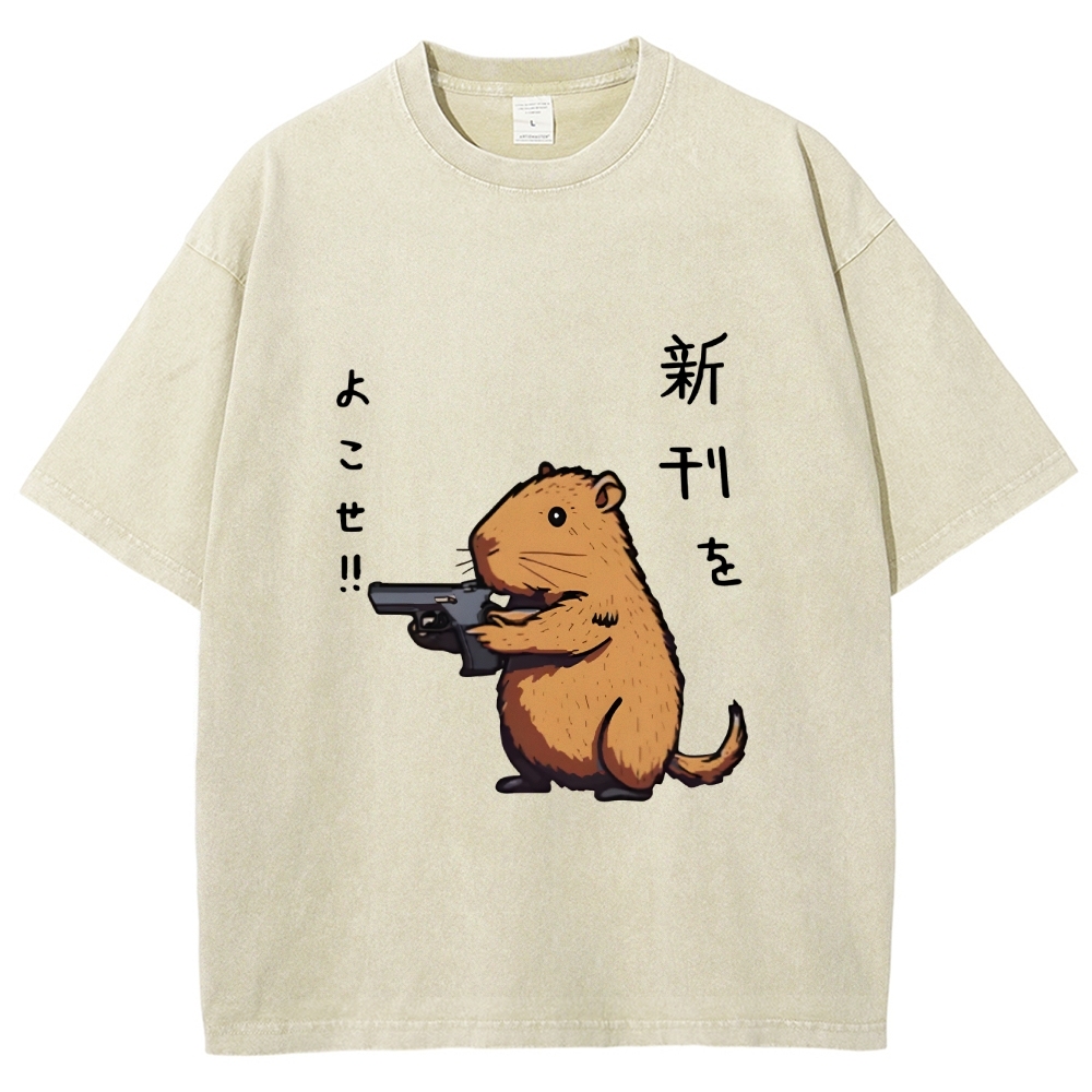 Possum With A Gun Washed T-Shirt
