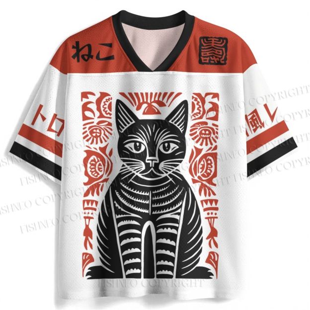 Vintage Black Cat Totem Jersey Shirts