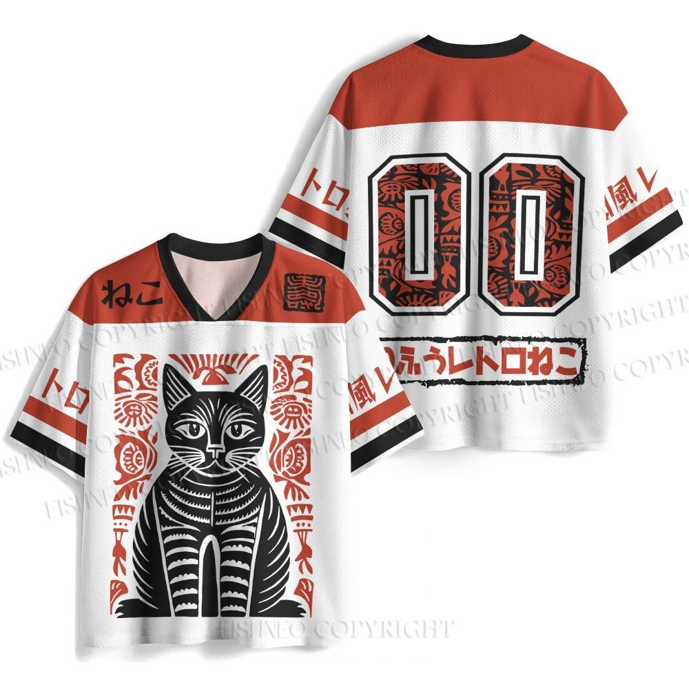 Vintage Black Cat Totem Jersey Shirts