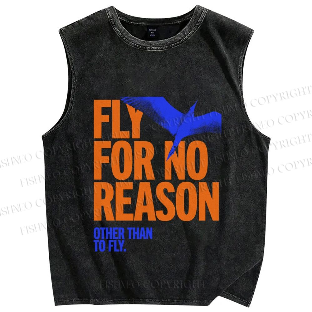 Unisex Fly for No Reason Other Than to Fly Bird Printed Washed Tank Top