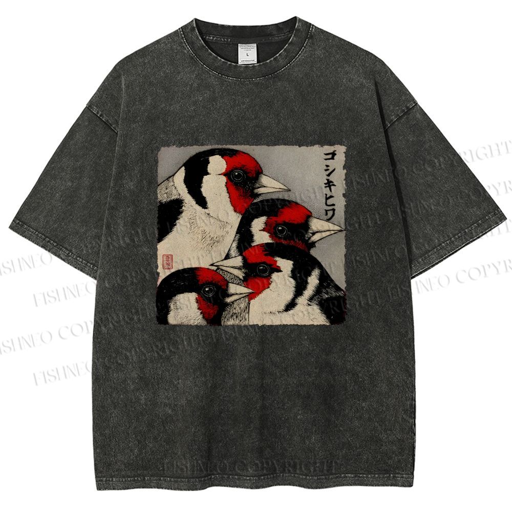 Unisex Goldfinch Printed Washed Tee