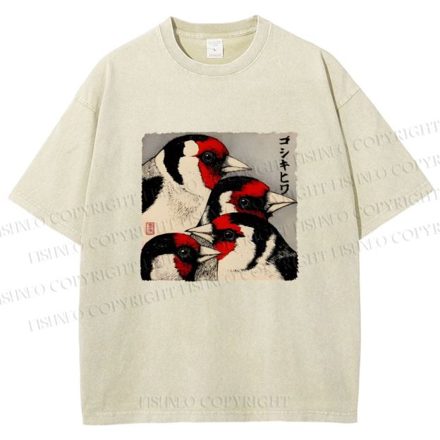 Unisex Goldfinch Printed Washed Tee