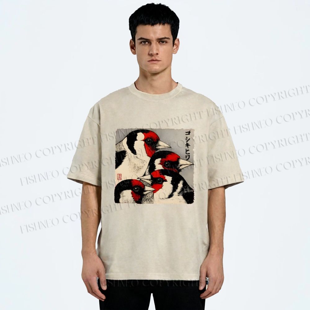 Unisex Goldfinch Printed Washed Tee