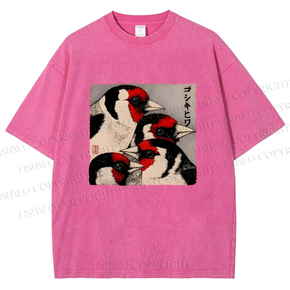 Unisex Goldfinch Printed Washed Tee