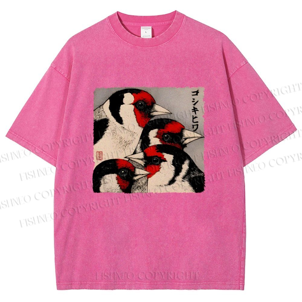 Unisex Goldfinch Printed Washed Tee
