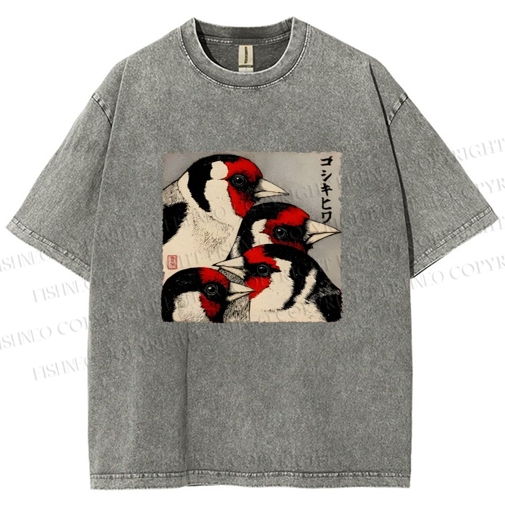Unisex Goldfinch Printed Washed Tee