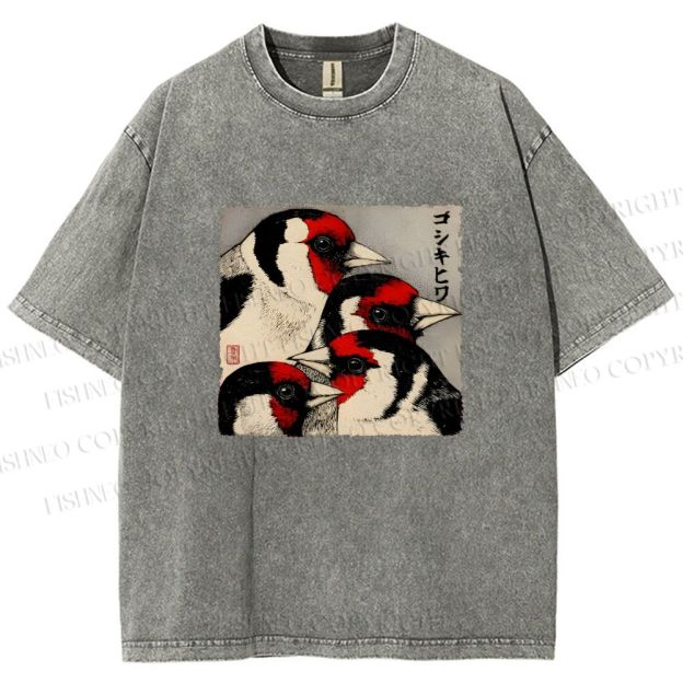 Unisex Goldfinch Printed Washed Tee