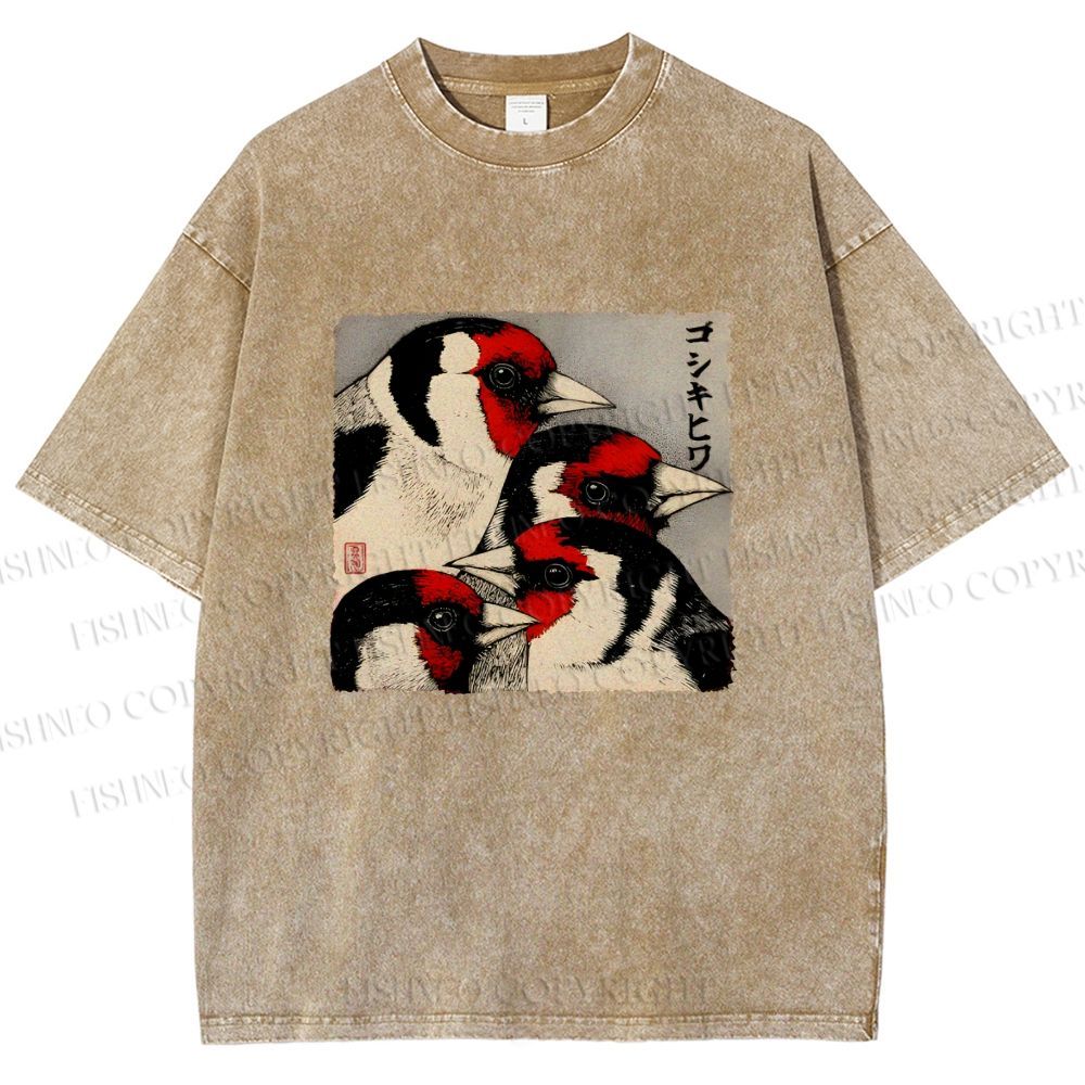 Unisex Goldfinch Printed Washed Tee