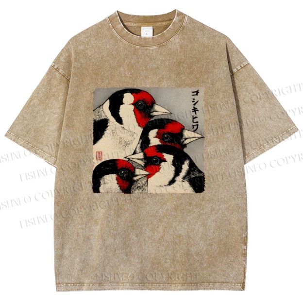 Unisex Goldfinch Printed Washed Tee