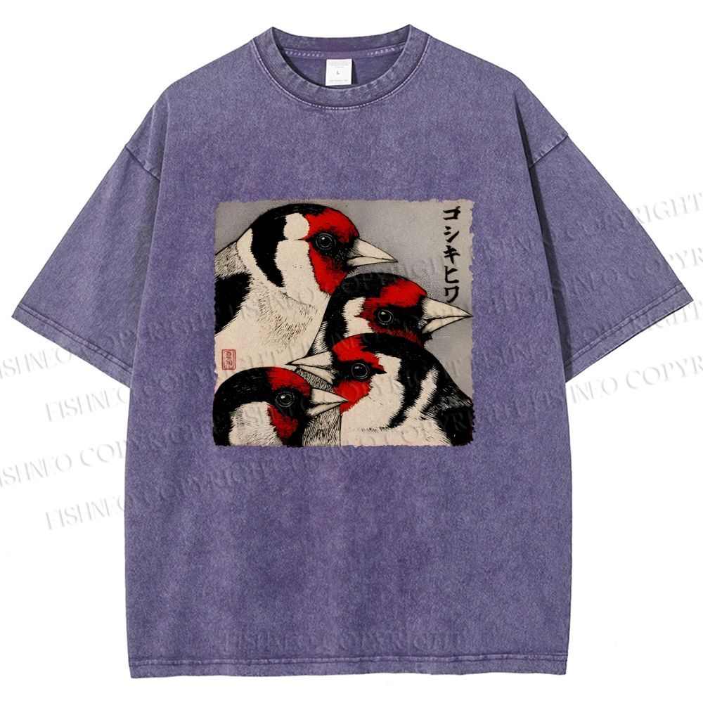 Unisex Goldfinch Printed Washed Tee