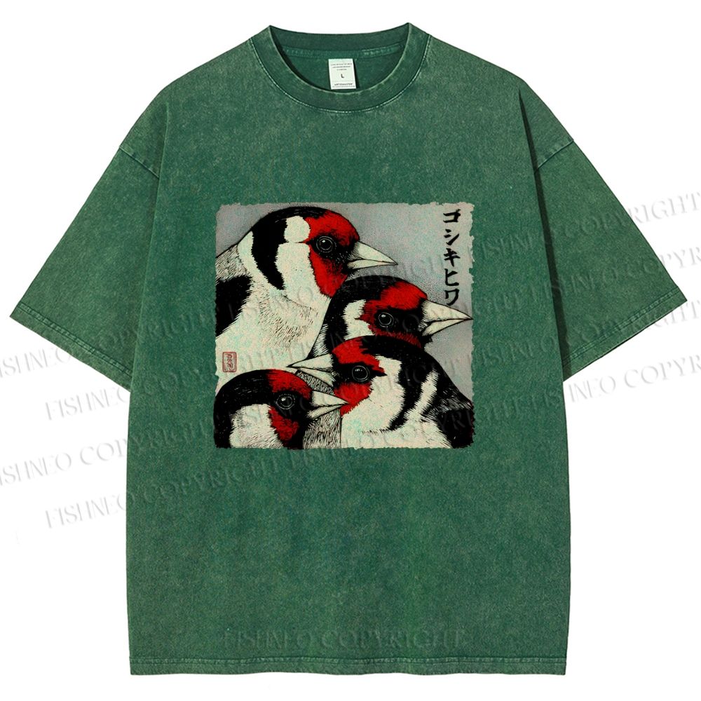 Unisex Goldfinch Printed Washed Tee