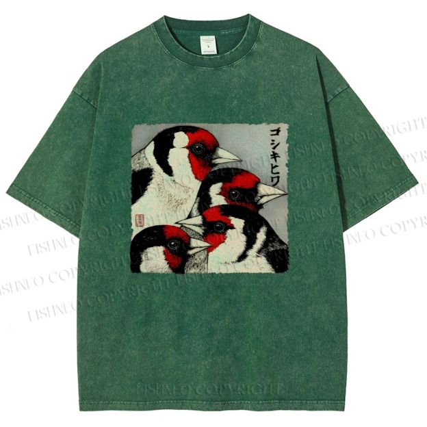 Unisex Goldfinch Printed Washed Tee