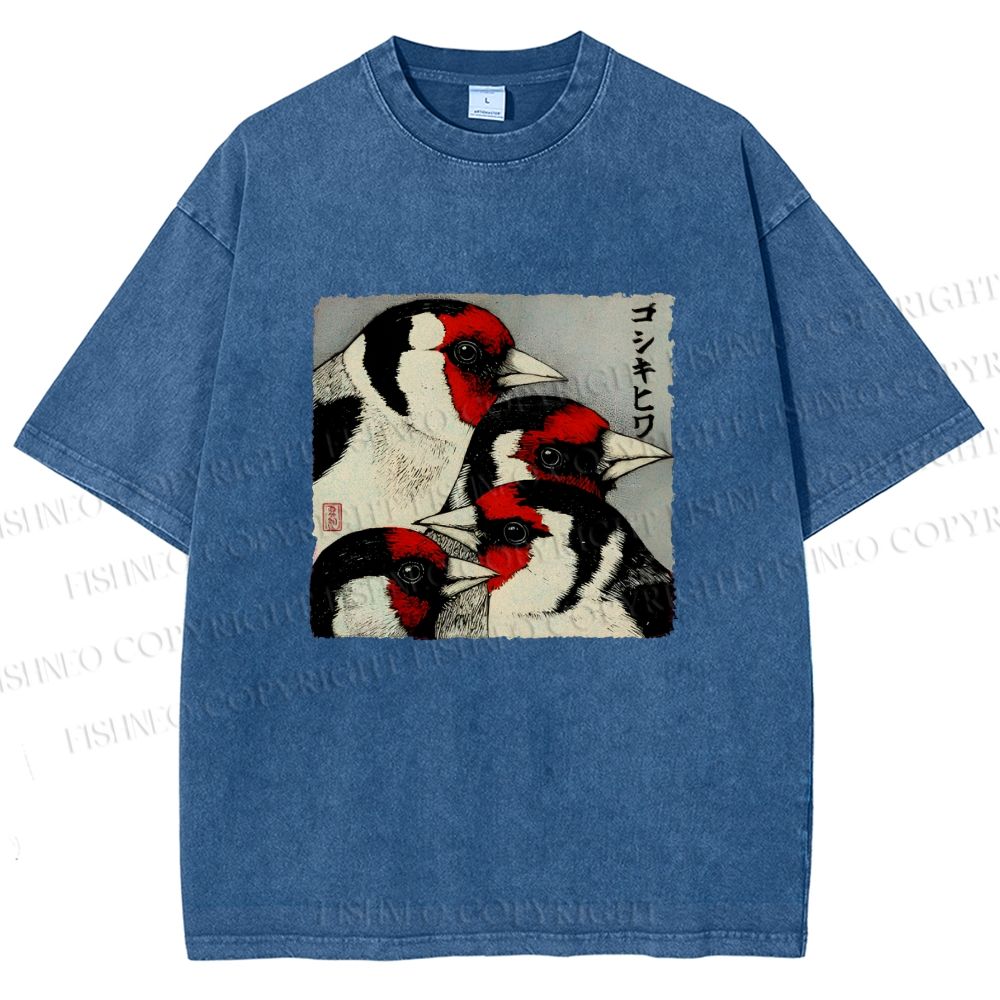 Unisex Goldfinch Printed Washed Tee