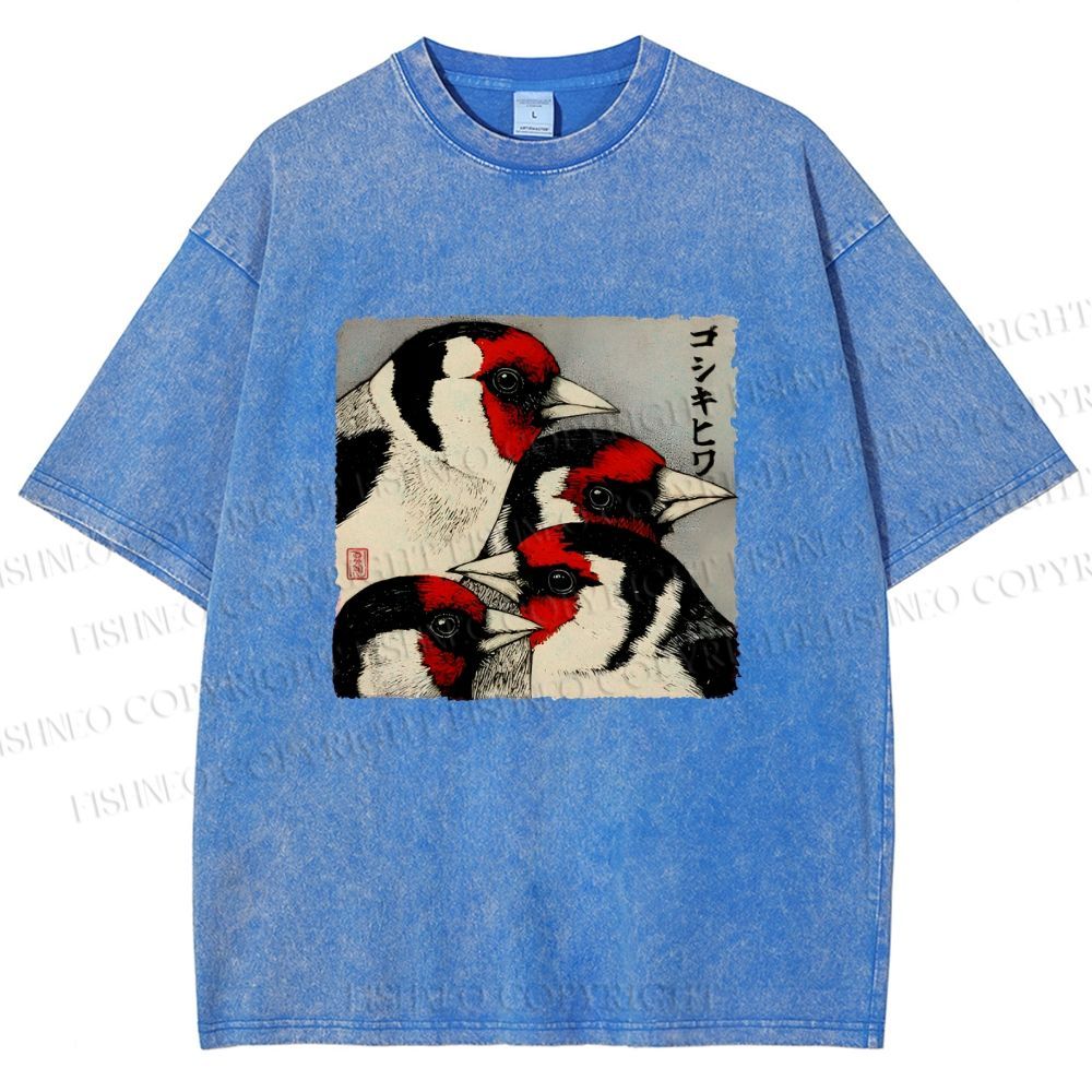 Unisex Goldfinch Printed Washed Tee