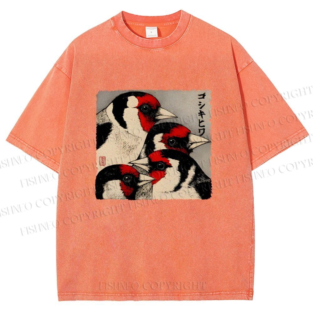 Unisex Goldfinch Printed Washed Tee