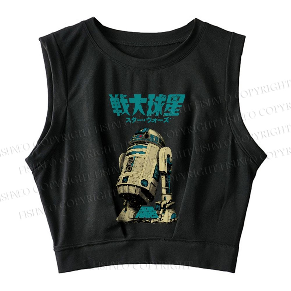 Star Wars Printed Sleeveless Crop Tops