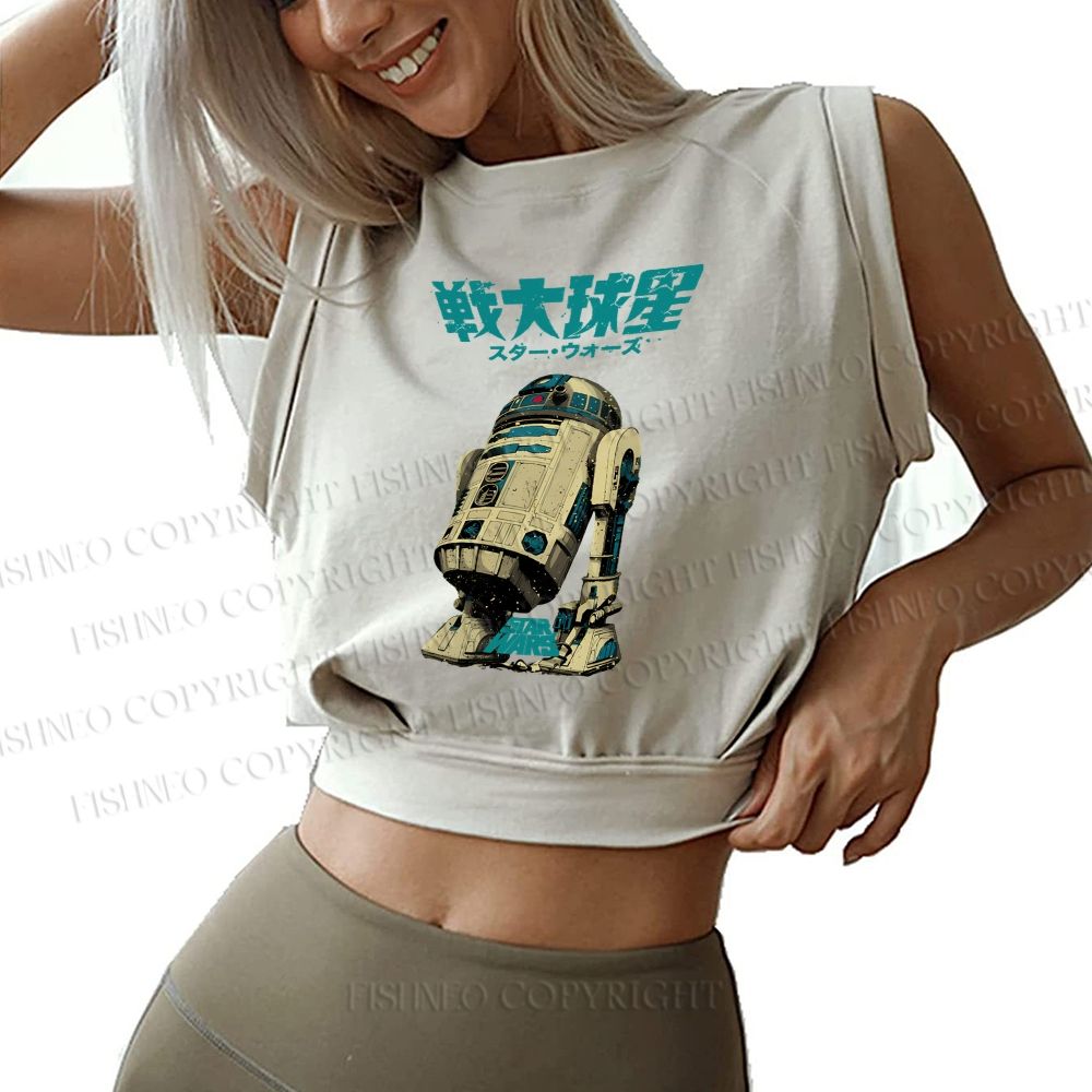 Star Wars Printed Sleeveless Crop Tops