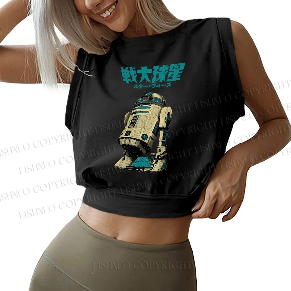 Star Wars Printed Sleeveless Crop Tops
