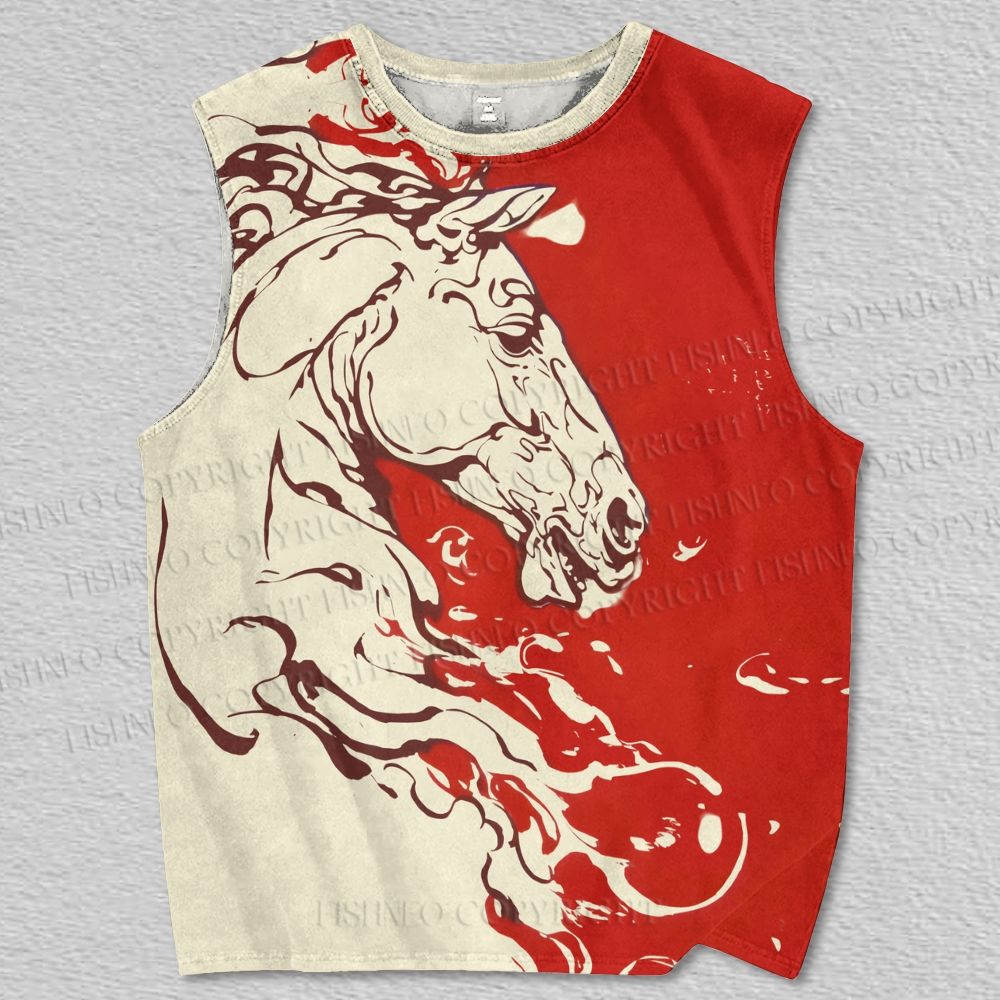Unisex Horse Printed Tank Top