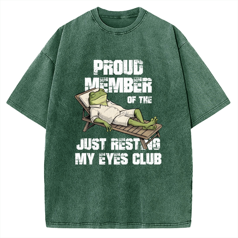 Unisex Just Resting My Eyes -Funny Fathers Day Printed Washed Tee