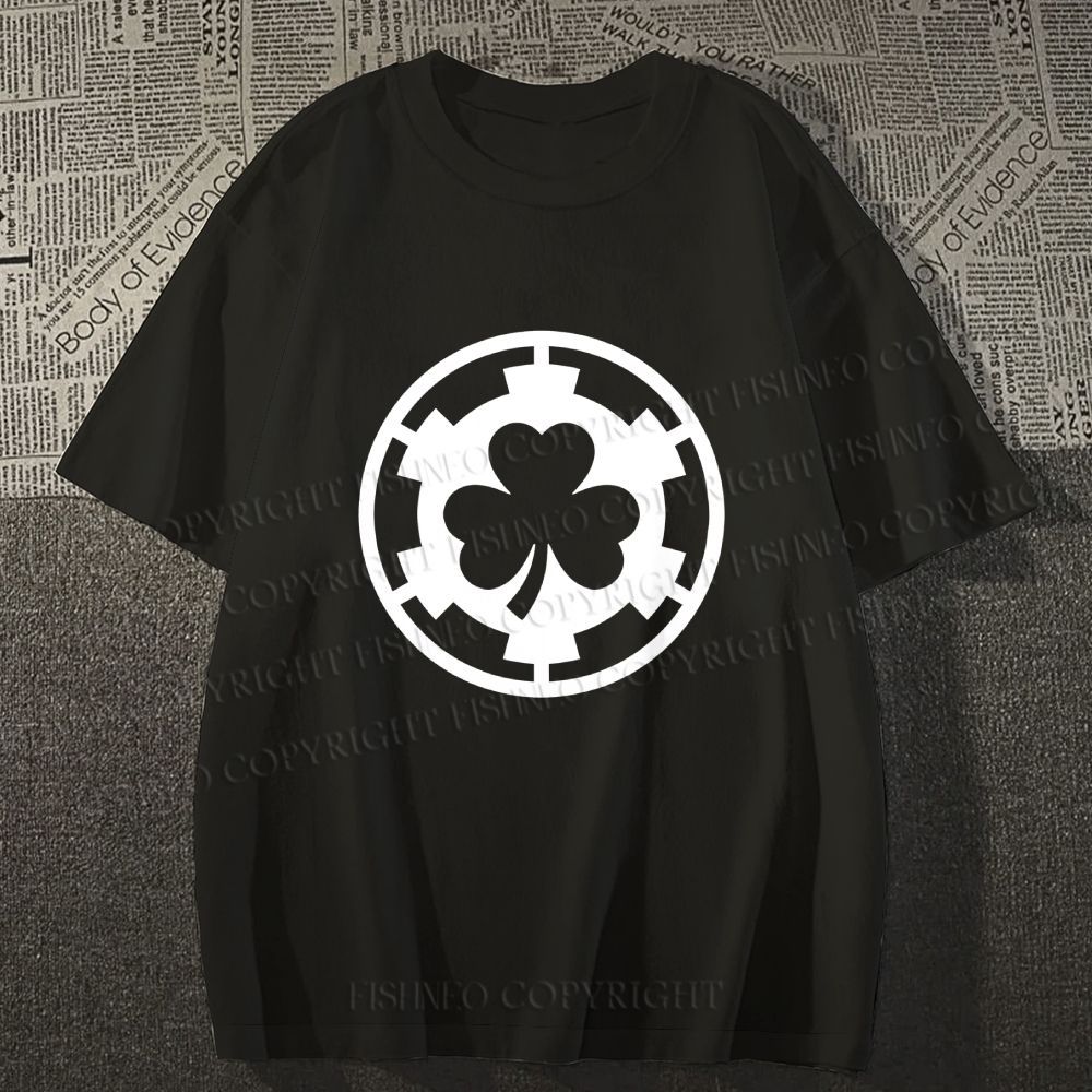 Unisex Classic Cotton Four-Leaf Clover Printed T-shirt