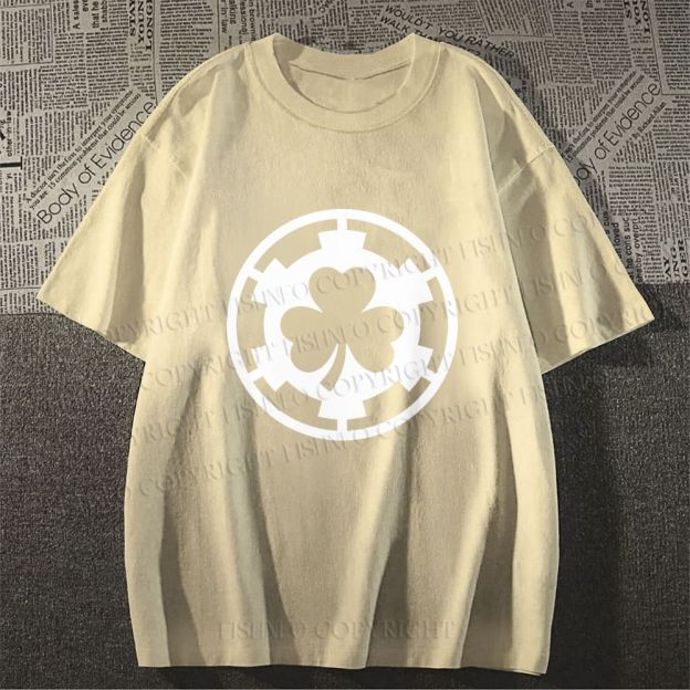 Unisex Classic Cotton Four-Leaf Clover Printed T-shirt