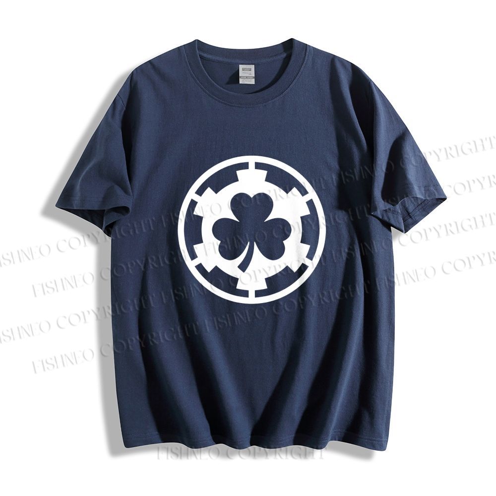 Unisex Classic Cotton Four-Leaf Clover Printed T-shirt