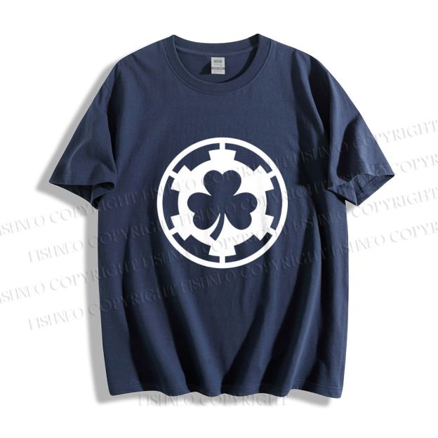 Unisex Classic Cotton Four-Leaf Clover Printed T-shirt